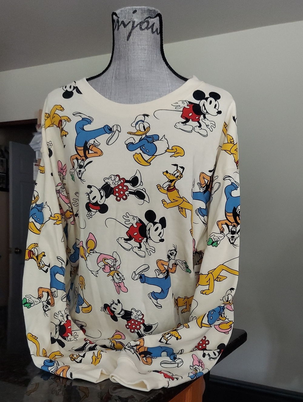 Cream Disney Character Print Women's Sweatshirt